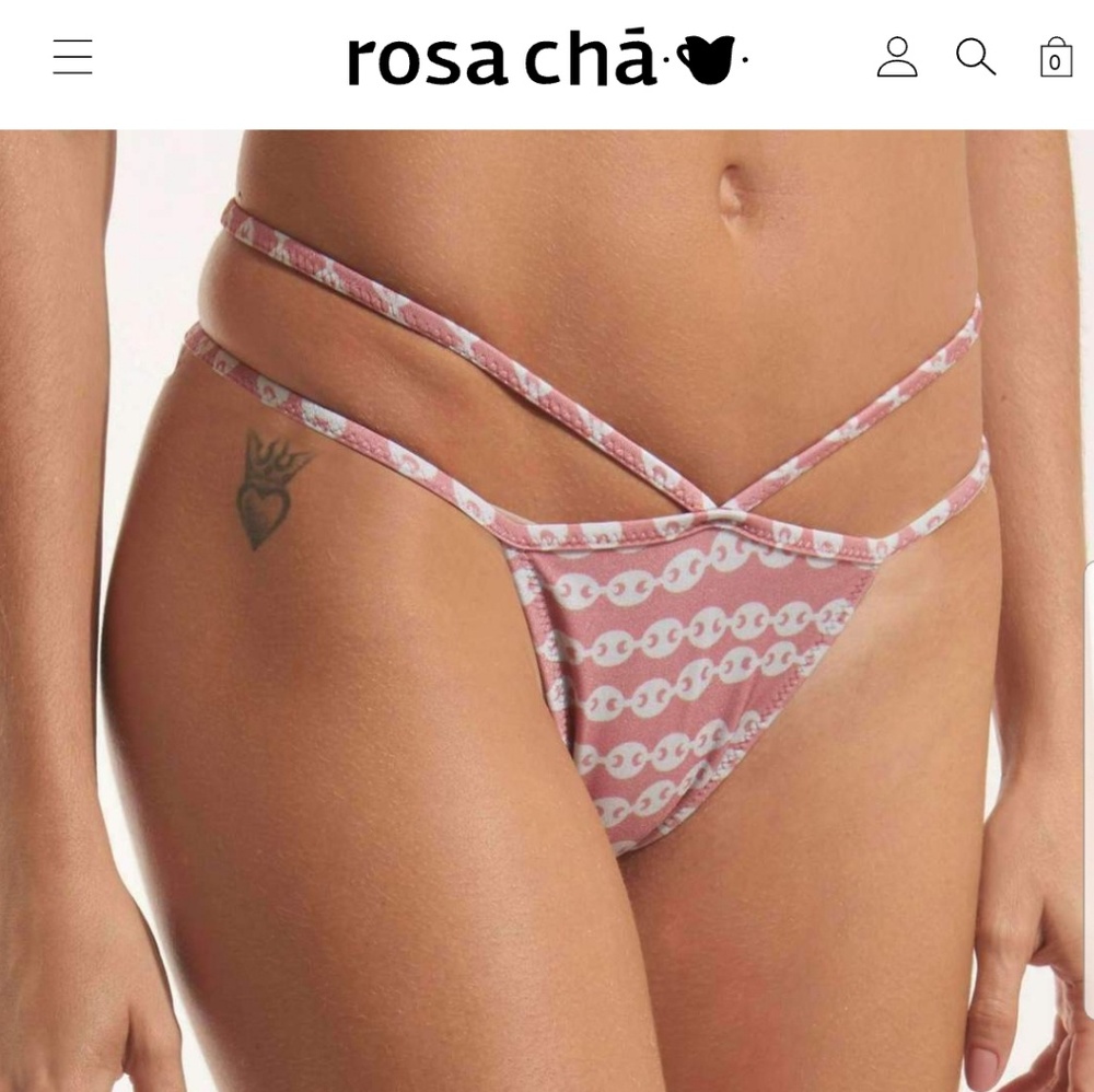 NWT ROSA CHA IZ CHAIN PRINT BIKINI BOTTOM SIZE S